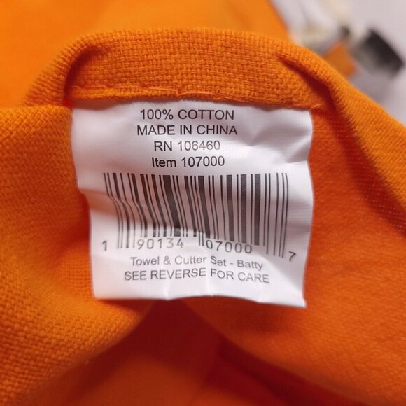 Primitives By Kathy Halloween Towel & Bat Cookie Cutter Set Orange Cotton - Picture 6 of 6